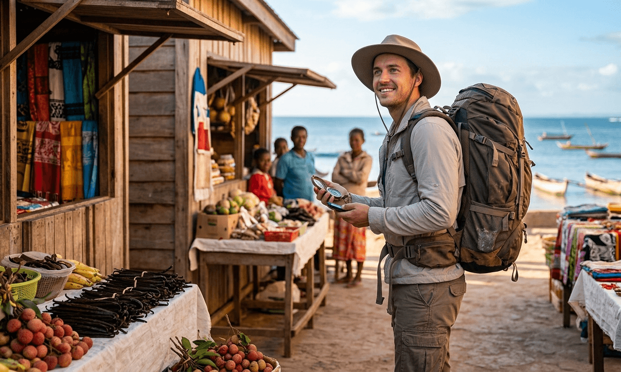 Voyageur découvrant Madagascar